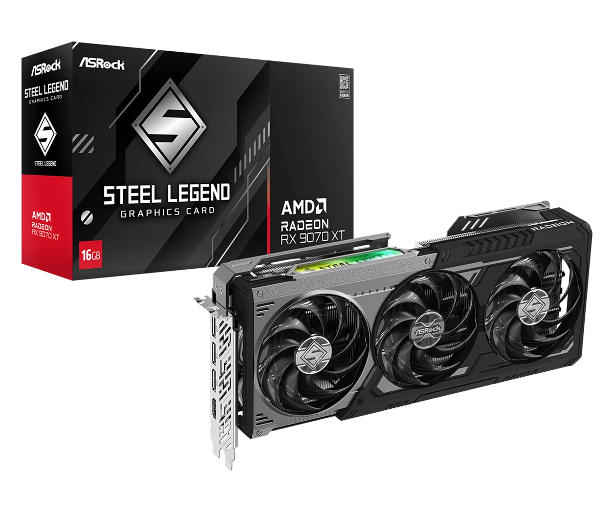 ASRock AMD Radeon RX 9070 XT Steel Legend Dark 16GB